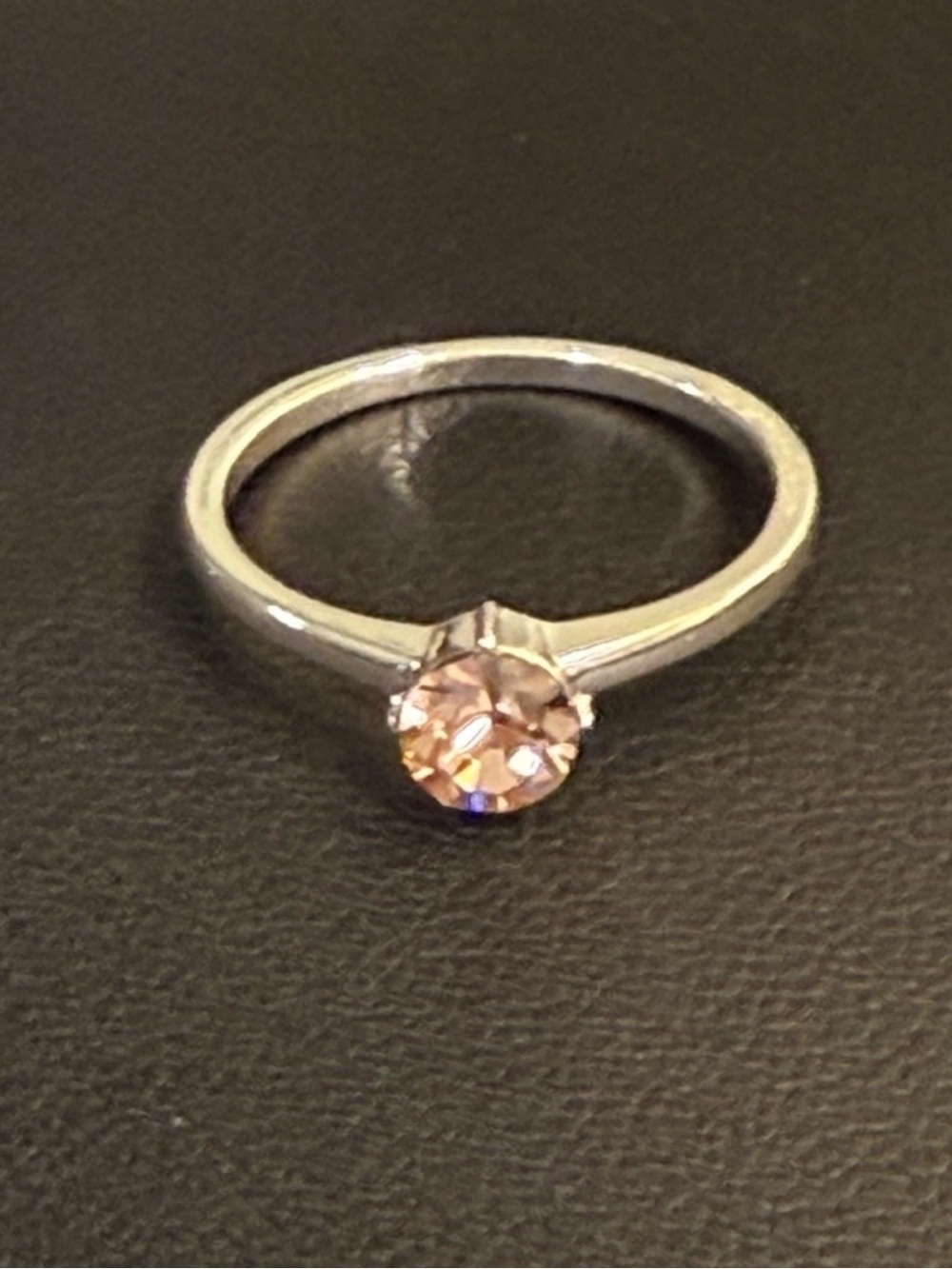 Solitaire Pink Crystal Ring